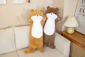 Schattige lange otter pluche knuffel, zacht gevuld lichaam kussen voor kinderen en bank decor.
