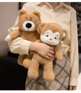 Plush bear toy soft cute animal doll stuffed pillow home decor girls birthday gift fluffy brown