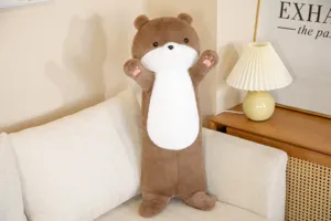 Schattig staande otter pluche speelgoed kussen, zachte gevulde zeeotter pop voor kinderen decor.