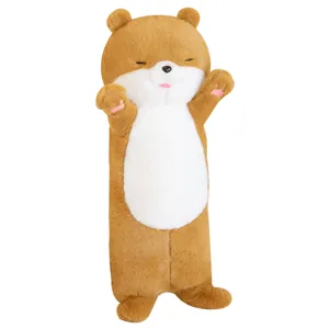 Schattig cartoon staand lang otter pluche kussen, zacht knuffeldier voor thuis.