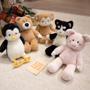 Cute Stuffed Animal Plush Toy Penguin Monkey Bear Husky Pig Soft Doll Children Companion Home Decor Gift