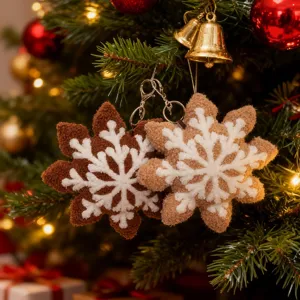 Cute Christmas snowflake plush pendant keychain holiday plushie tree hanging decoration ornament