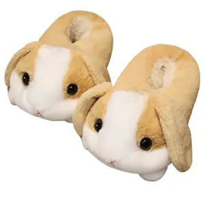 Mignons Chaussons en Peluche de Lapin Hiver Chaud Intérieur Chaussures en Coton