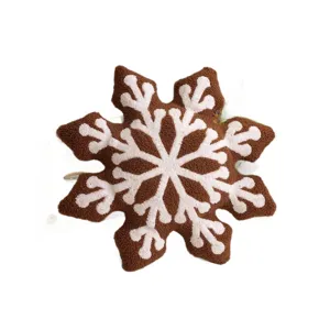 Cute Christmas snowflake plush toy pillow soft holiday stuffed doll pendant gifts