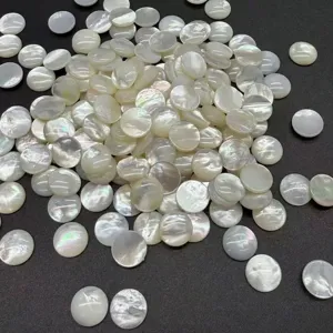 Natural White Mother Of Pearl Shell Round Flat Back Cabochons Polished Jewelry Making Materials For DIY Ring Pendant Accessories