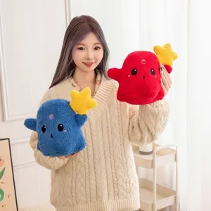 Cute colorful ghost plush toy with star design, soft stuffed doll for Halloween gifts.