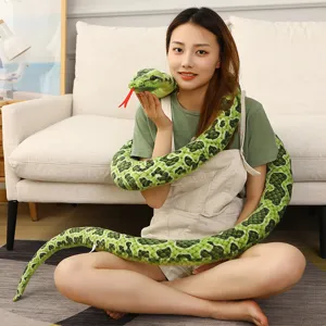 Géant python vert en peluche serpent animal poupée douce drôle accessoire cadeau top