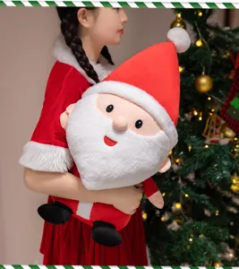 Weihnachtsmann Plueschpuppe suesses Weihnachtskissen kuscheliges Spielzeug Festtagsdeko