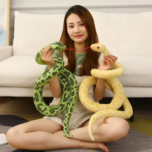 Simulation python peluche serpent jouet grand animal en peluche poupee drague accessoires