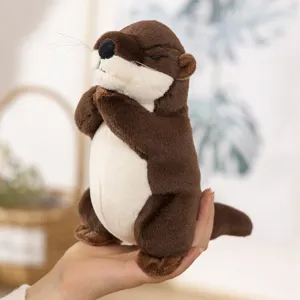 Cute praying otter plush toy, soft stuffed animal doll for kids gift home decor
