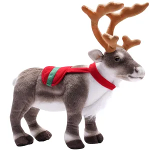 Süßes Weihnachts Rentier Plüschtier Simulation Elch Puppe Kuscheltier für Feiertag Geschenk Party
