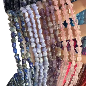8mm star-shaped natural stone beads in assorted crystal and agate for jewelry making
