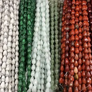 Natürliche facettierte tropfenförmige Steinperlen für DIY-Schmuck in verschiedenen Farben