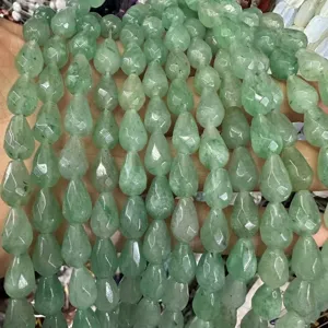 Natürliche facettierte grüne Aventurin Wassertropfenperlen für DIY-Schmuckherstellung