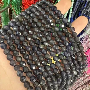 Cuentas de ágata natural facetada de 6mm para pulseras DIY