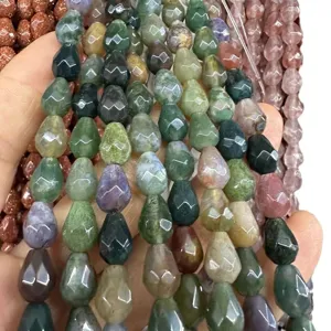 Facettierte natürliche Achatperlen in Tropfenform für DIY handgemachte Schmuckzubehör.