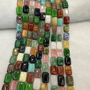 High quality assortment of natural stone rectangular beads for DIY jewelry making accessories