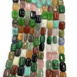 Mixed natural crystal and agate rectangular beads for DIY jewelry making accessories