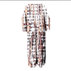Vestido largo bohemio estampado casual holgado para mujer vacaciones de verano playa.
