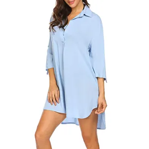 Light blue V-neck beach cover-up shirt detail, loose fit, stylish summer resort wear