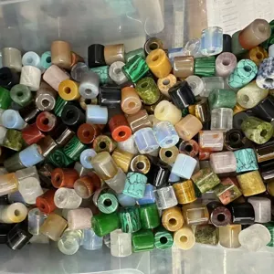 Cylindrical Natural Stone Beads Large Hole Loose Beads For Jewelry Making DIY Necklace Bracelet Accessories Tiger Eye Amethyst Rose Quartz Assorted Gemstone Beads