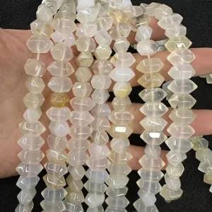 Natural faceted agate hexagonal beads for DIY jewelry making accessories
