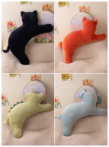 Joli coussin en peluche animal doux oreiller de canapé chat dinosaure éléphant de sommeil