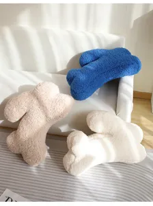 Nordic rabbit plush pillow soft creative irregular cushion for sofa living room bed decor fluffy
