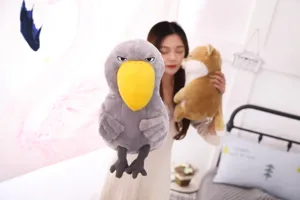 Adorable peluche bec-en-sabot de Stari, oiseau empaillé doux grand bec poupée pour chambre enfant.