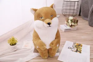 Jolie peluche de renard tibétain poupée assise, animal empaillé doux pour décor, cadeau.