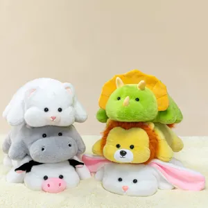 Cute stacking plush toys set, soft animal stuffed dolls for kids companion and home decor.
