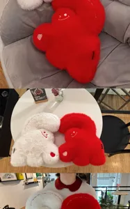 Cute giant plush heart pillow and couple cushion for sofa and bed living room decor