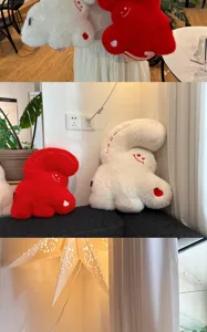 Cute giant heart plush pillow soft bedside cushion creative couple sofa backrest for home decor.