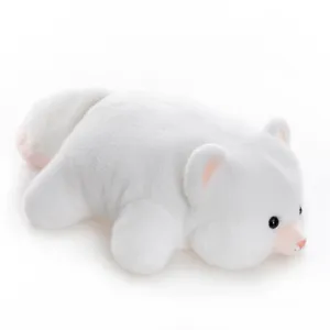 Cute white lying plush toy doll, soft stuffed animal companion for kids and home decor.
