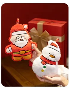 Weihnachten Plüschtier süßer Weihnachtsmann Schneemann Anhänger weiche Stoffpuppe Dekoration