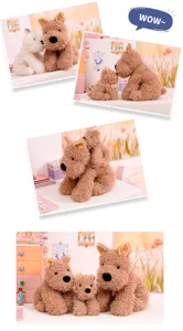 Cute plush puppy toy soft stuffed animal doll fluffy healing gift for girls and kids.