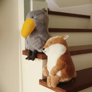 Adorables peluches de bec-en-sabot et renard tibétain, poupées douces pour décoration.