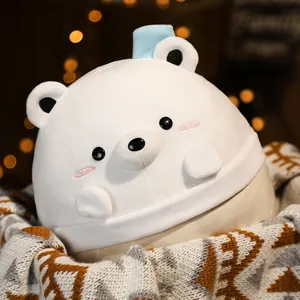 Süßes Milchtee Eisbär Plüschkissen weiches Kuscheltier Puppe Dekoration Geschenk für Kinder