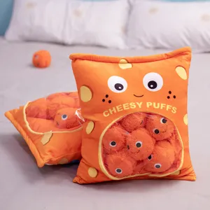 Giocattolo Cuscino in Peluche Creativo con Snack di Formaggi Borsa di Snack Bambola Imbottita Con Mini Palle Regalo di Decorazione