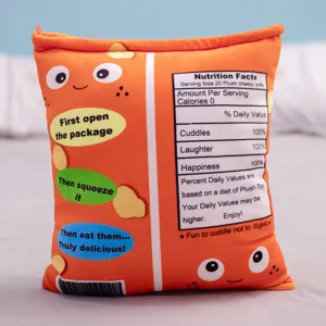 Cuscino in peluche a forma di sacchetto di snack, morbido giocattolo imbottito per ragazze.