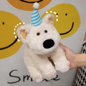 Cute West Highland white terrier plush toy, soft puppy stuffed doll, sweet healing gift.