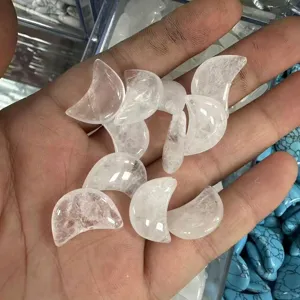 Gepolijste 20mm heldere kristallen edelstenen in halve maanvorm voor DIY sieraden en decor