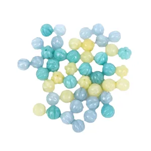 Mixed color natural stone pumpkin beads for DIY jewelry making and crafting