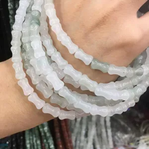 Natural stone 8x12mm bamboo joint beads imitation jade for DIY jewelry making
