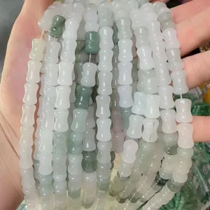 Bamboo shaped jade style loose stone beads 8x12mm for DIY jewelry making