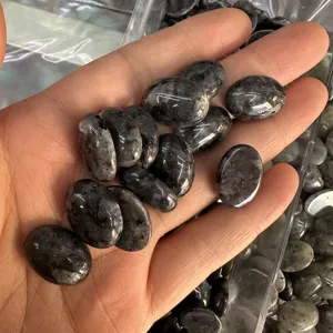 Cabochons ovales en labradorite noire naturelle pour la fabrication de bijoux DIY