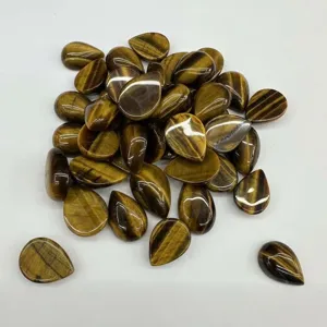 Natural teardrop-shaped tiger eye stone cabochons for handmade DIY jewelry making