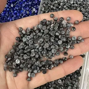 Cabochons en pierre noire naturelle scintillante pour la fabrication de bijoux DIY