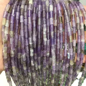Premium 4*7mm natural amethyst tube beads for DIY jewelry making and bracelet design