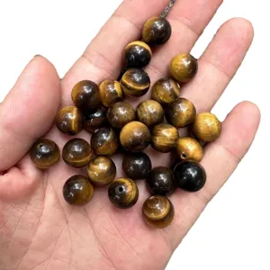 High quality natural tiger eye stone round loose beads for DIY jewelry making accessories
